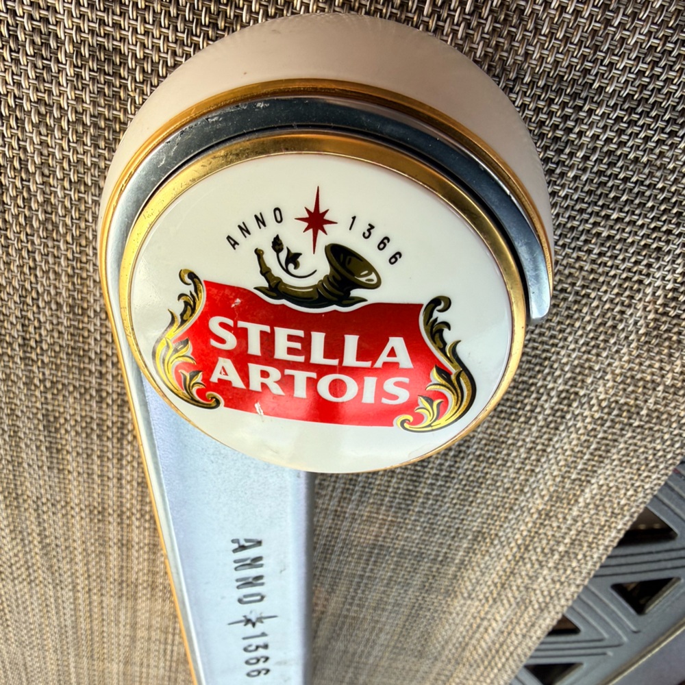 Stella Artois Silver Tap Handle with Red Logo